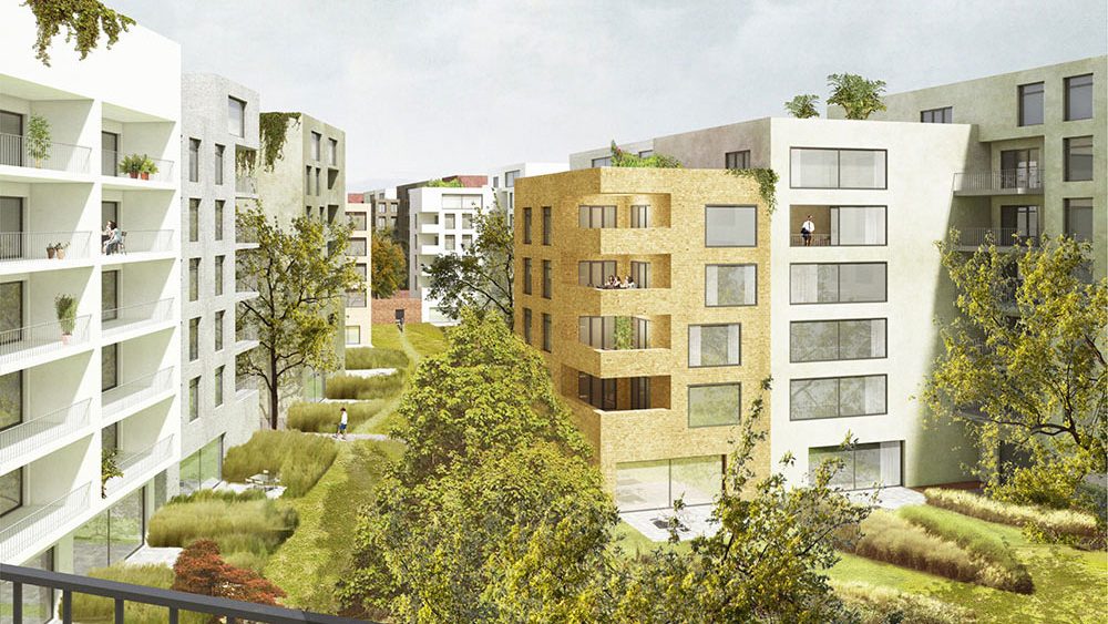 Projekt Lingner Alstadtgarten Dresden, Vorläufige Illustration der Bebauung: Peter Kulka Architektur