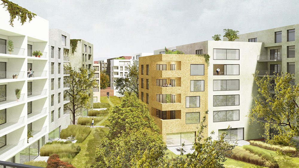 Projekt Lingner Altstadtgarten Dresden, Beispiel Visualisierung der Wohnbebauung